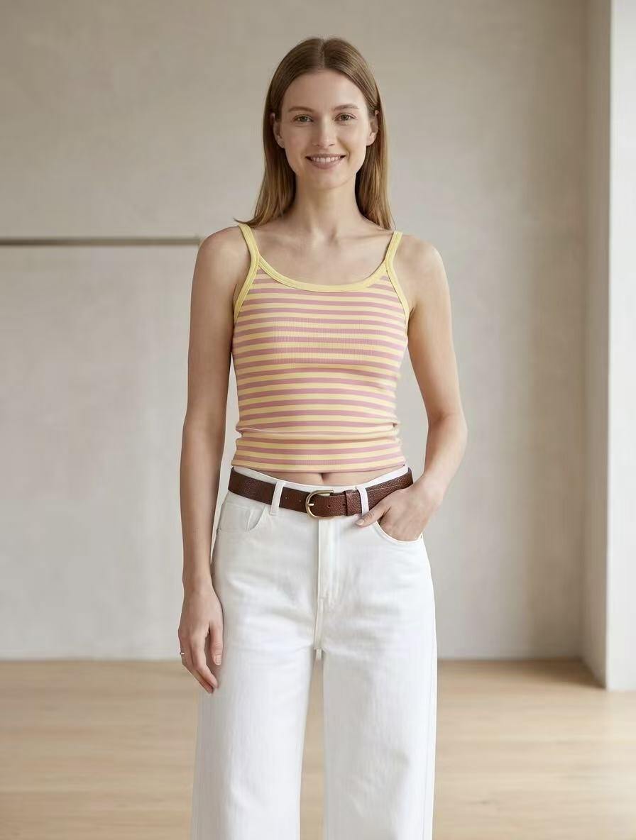 Liv Striped Basic Top with thin straps