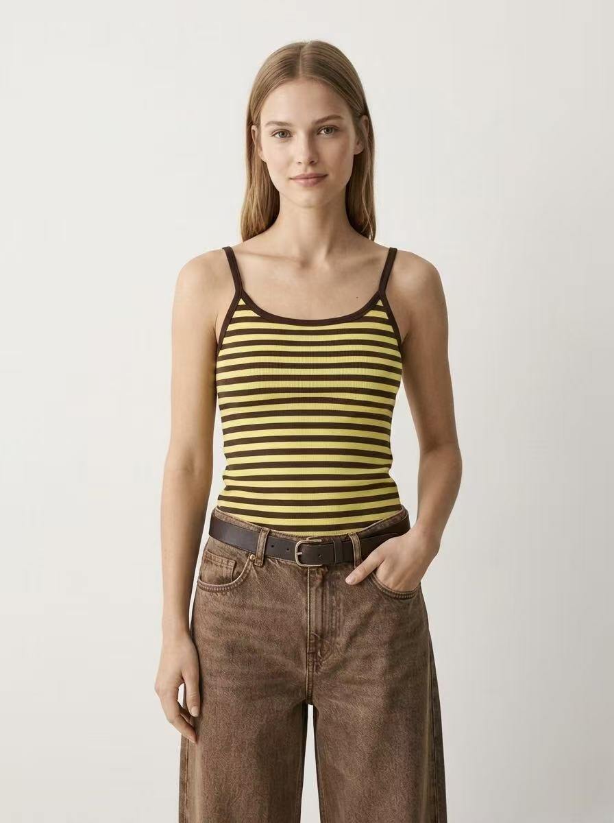 Liv Striped Basic Top with thin straps