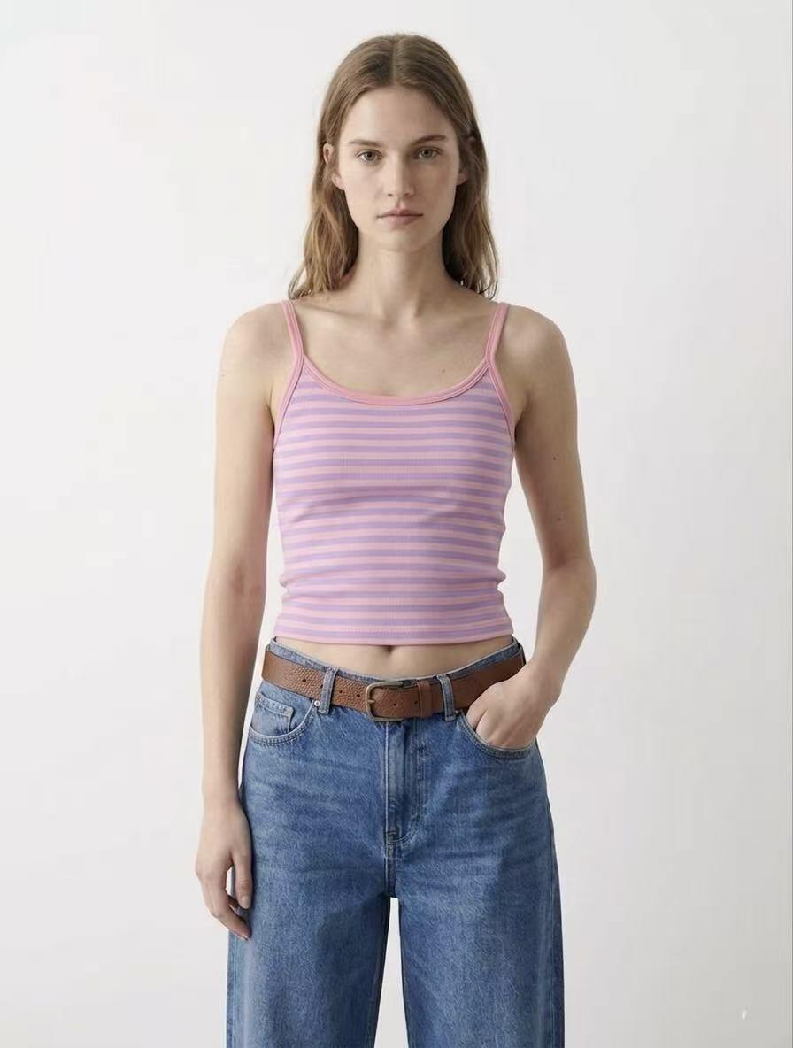 Liv Striped Basic Top with thin straps