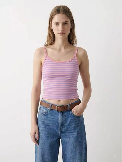 Liv Striped Basic Top with thin straps