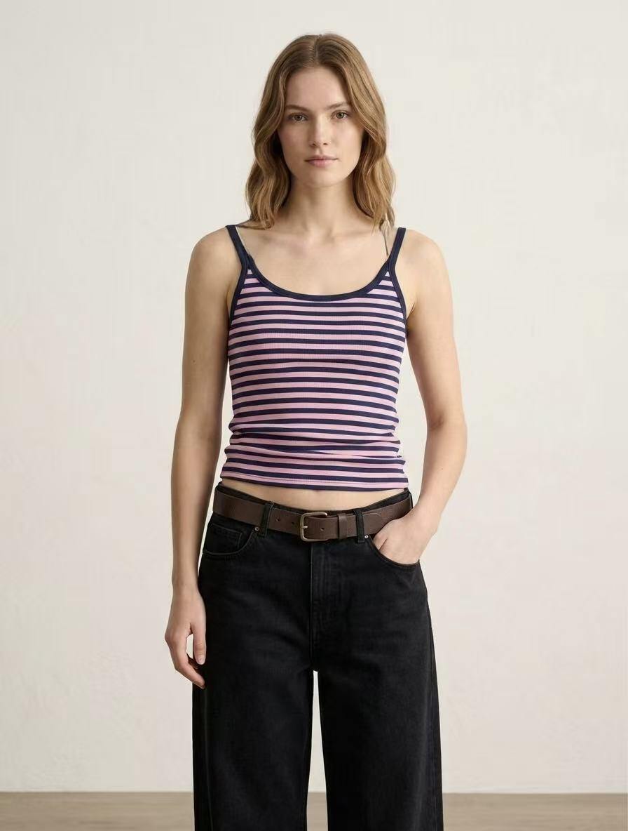 Liv Striped Basic Top with thin straps