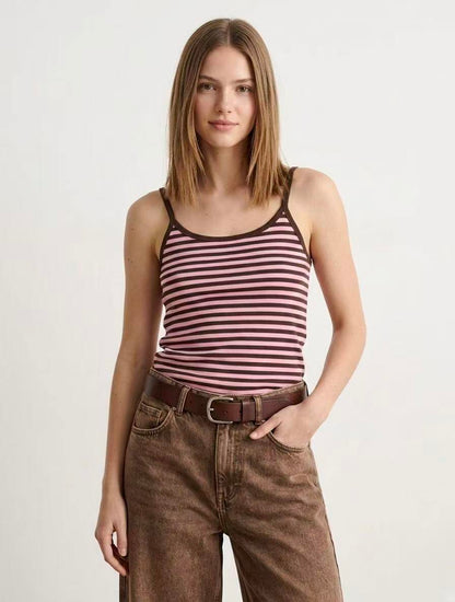 Liv Striped Basic Top with thin straps