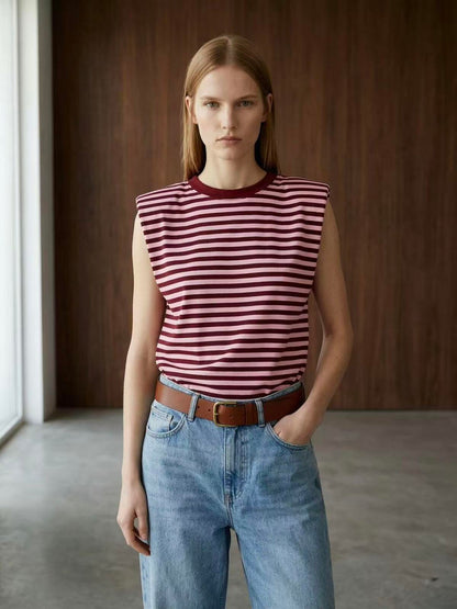 Bo gestreepte mouwloze top