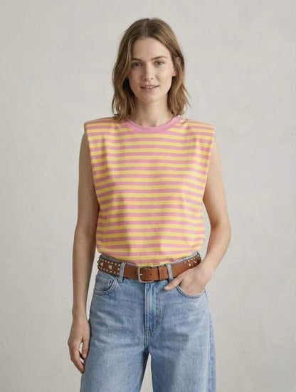 Bo gestreepte mouwloze top