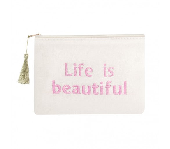 Life is beautiful toiletry bag/make up bag