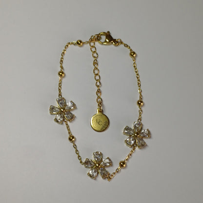 Gouden bloemen armband