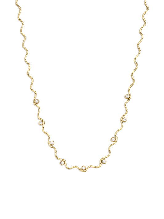 Sparkling Wave Necklace gold