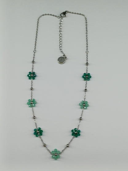 Groene bloemen ketting