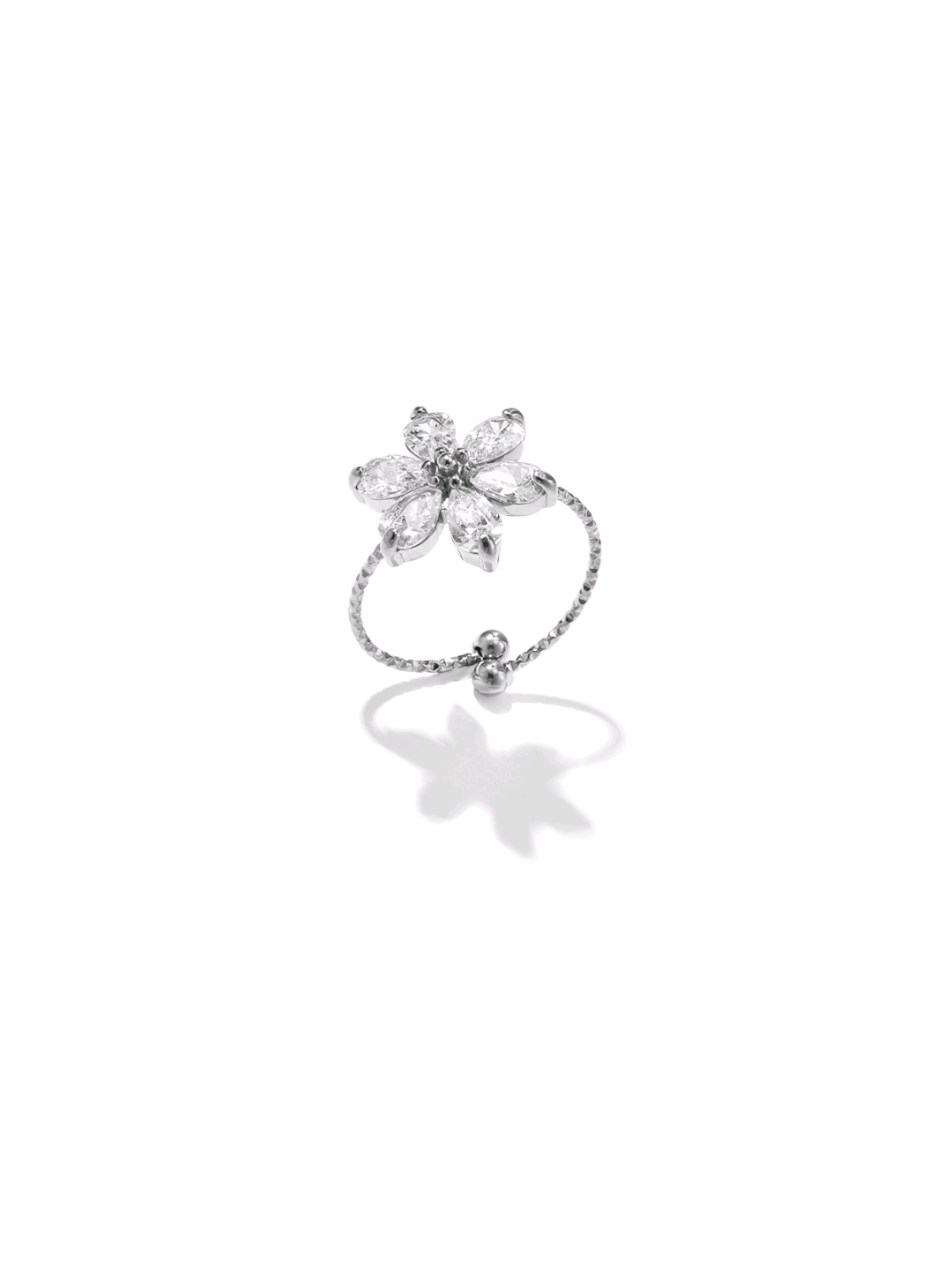 Sparkling Flower Ring silver