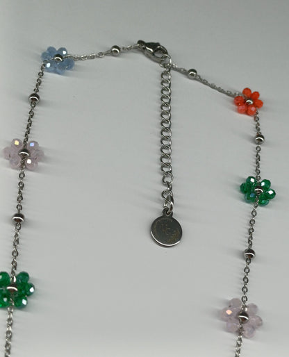 Multi bloemen ketting