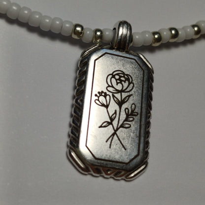 Silver flower necklace