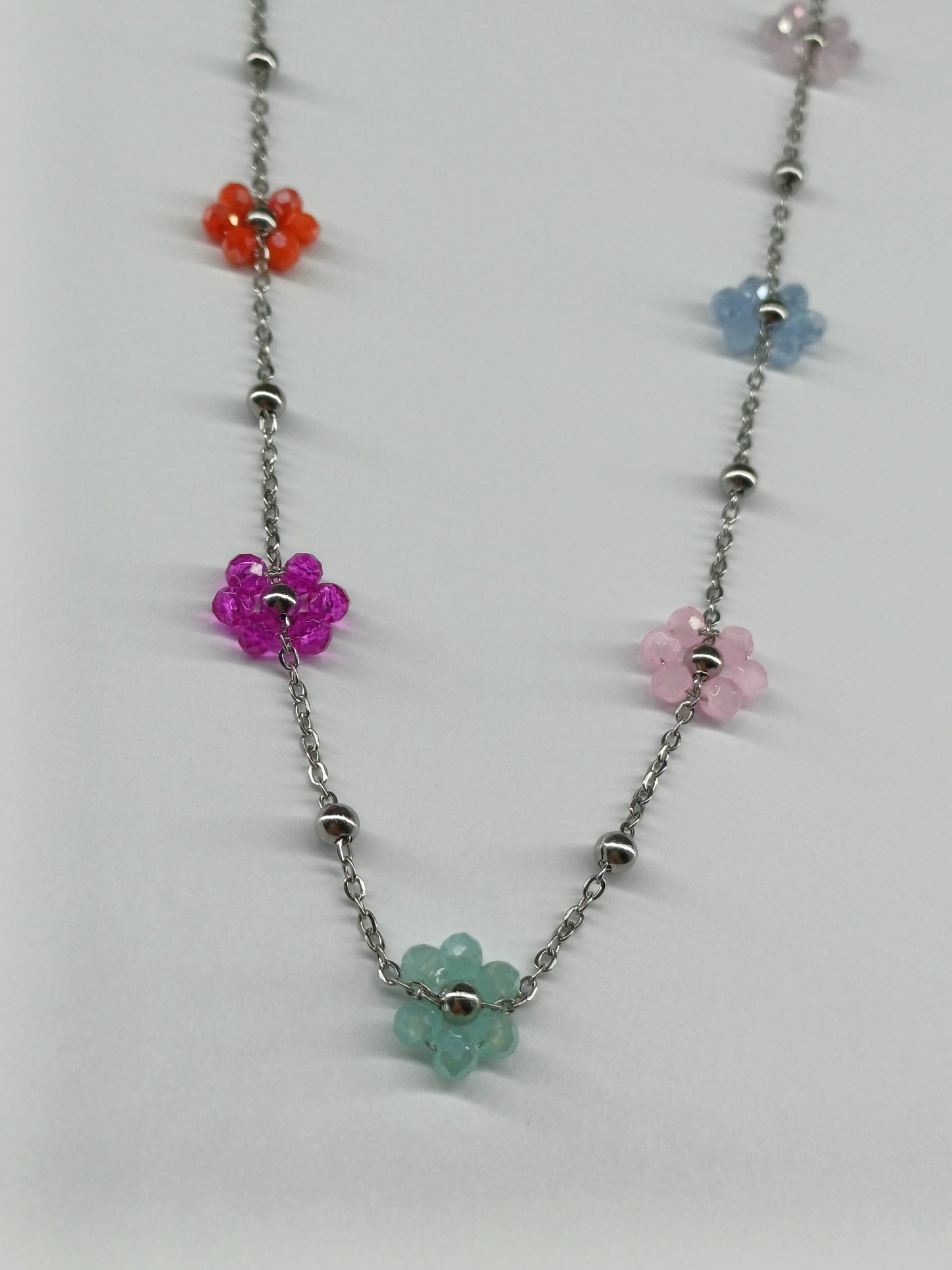 Multi bloemen ketting