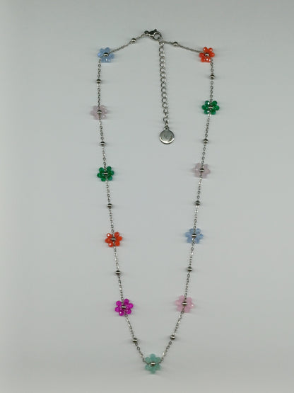 Multi bloemen ketting