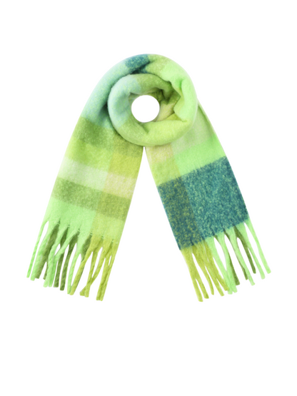 Lime Green Check Scarf