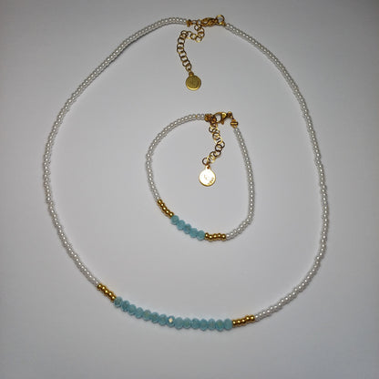 Blue diamond ketting