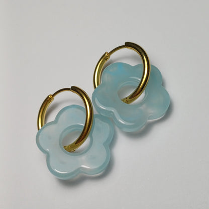 Flower hoops blauw