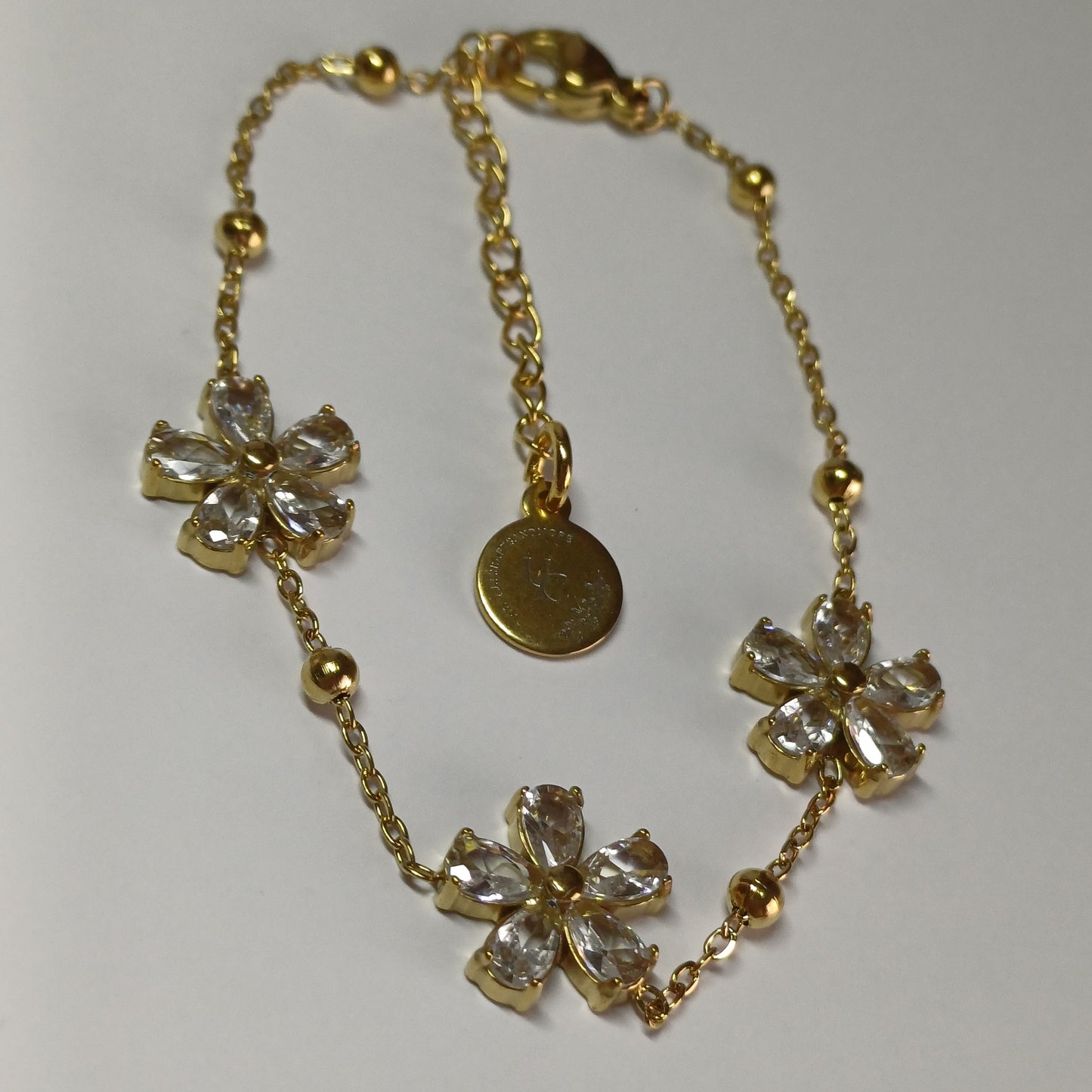 Gouden bloemen armband