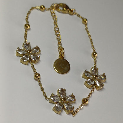 Gouden bloemen armband