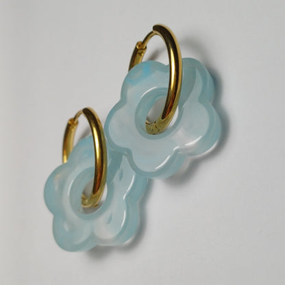 Flower hoops blauw