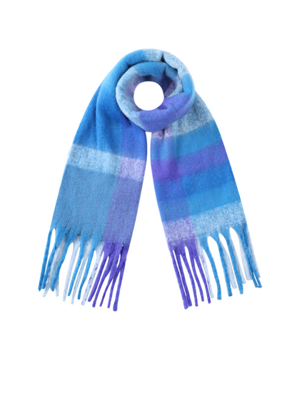 Ocean Blue Check Scarf