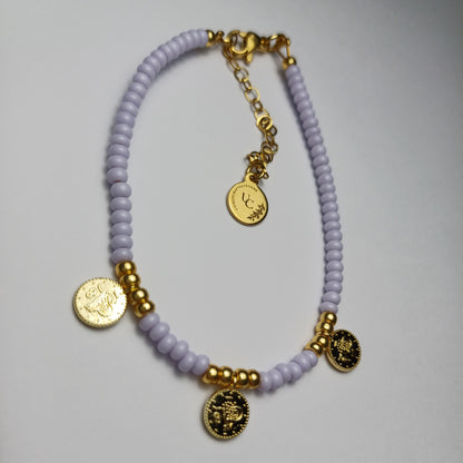 Purple coin bracelet