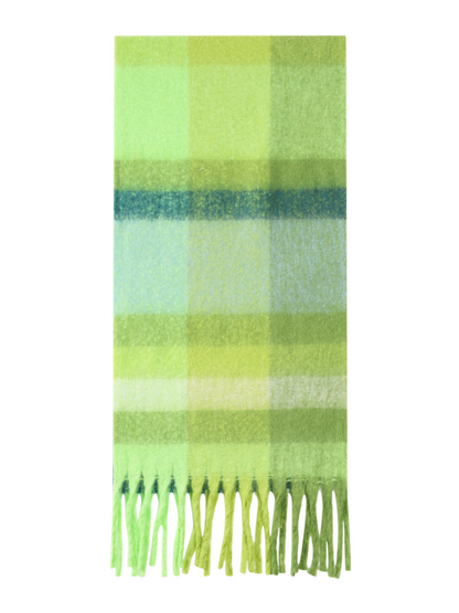 Lime Green Check Scarf