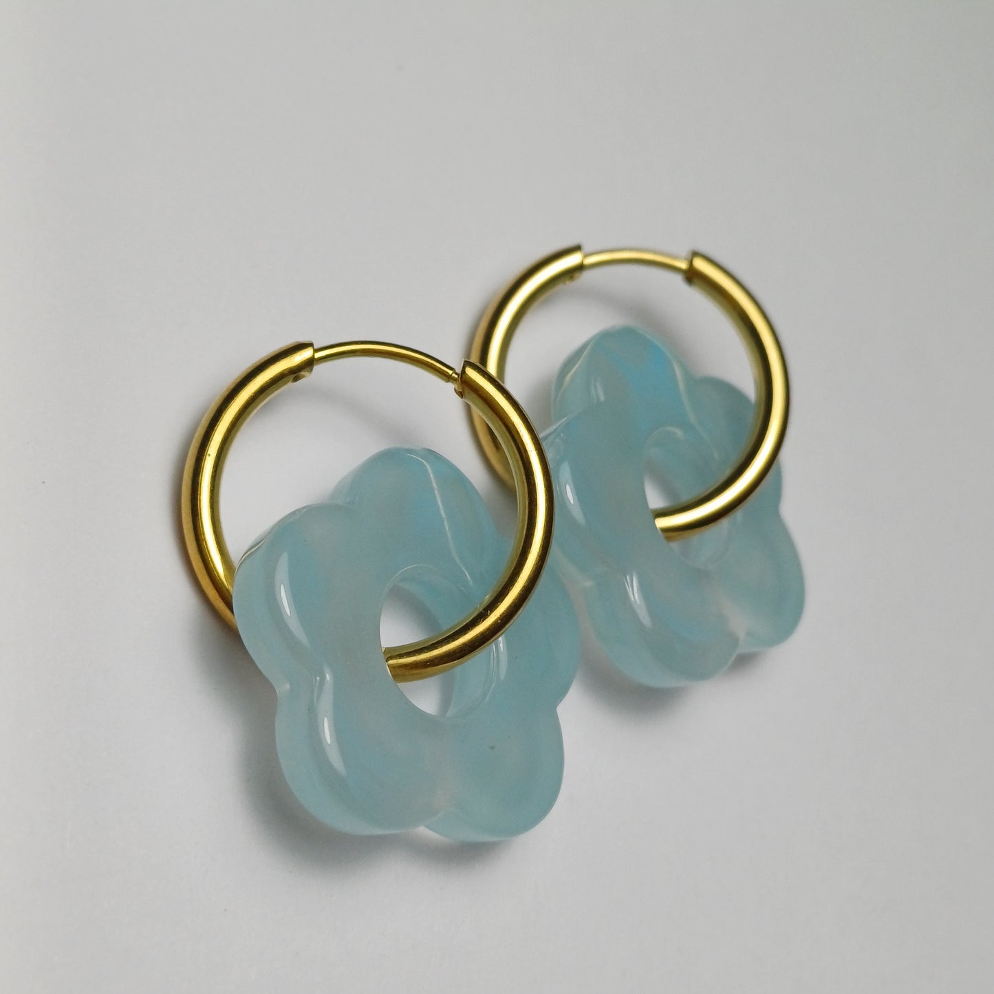 Flower hoops blauw