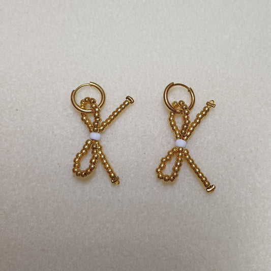 Golden bow earrings