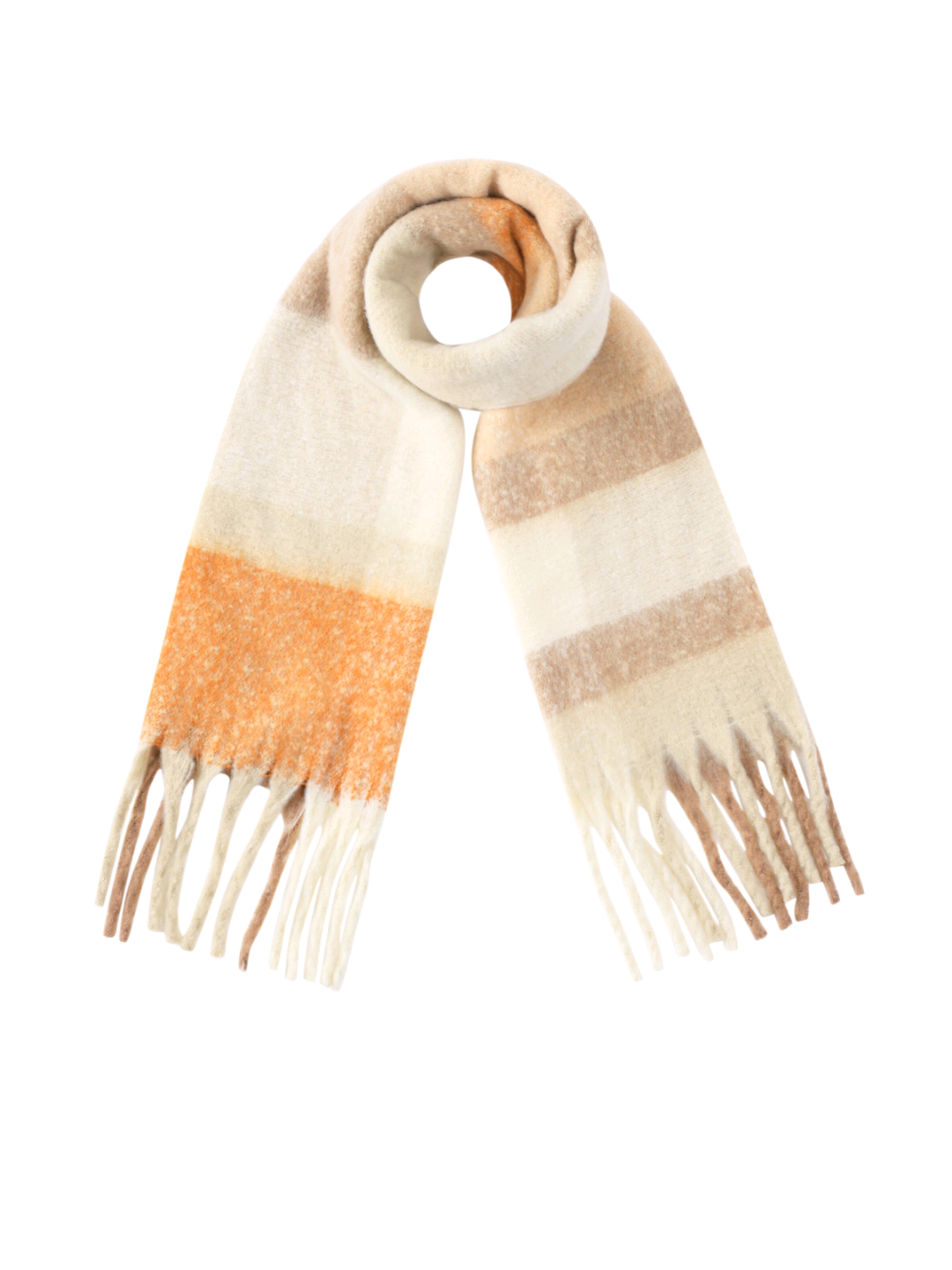 Beige & Orange Check Scarf