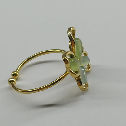 Sage butterfly ring gold