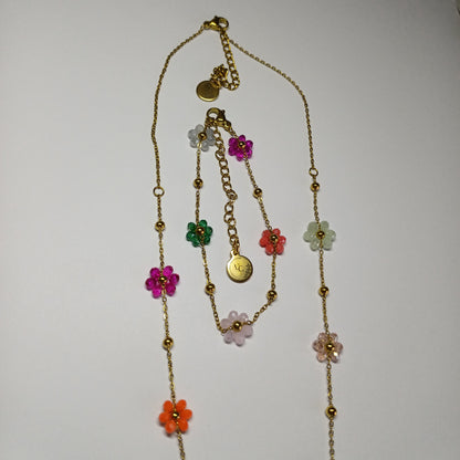 Bloemen mix armband