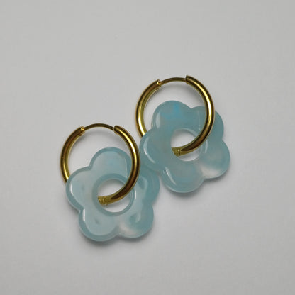 Flower hoops blauw