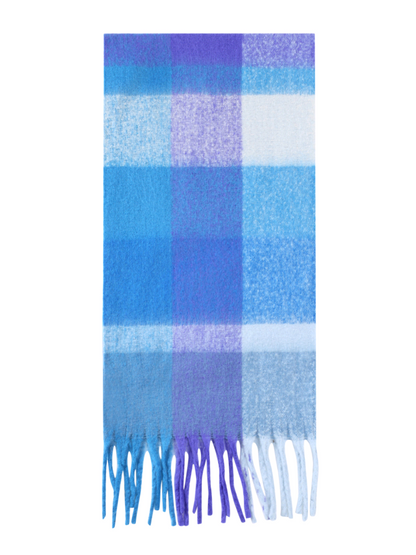 Ocean Blue Check Scarf