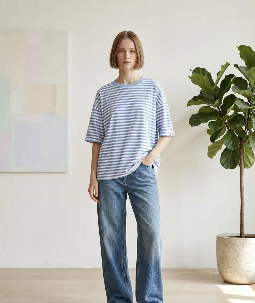 Oversized strepen T-shirt