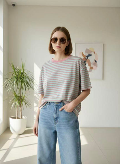 Oversized strepen T-shirt