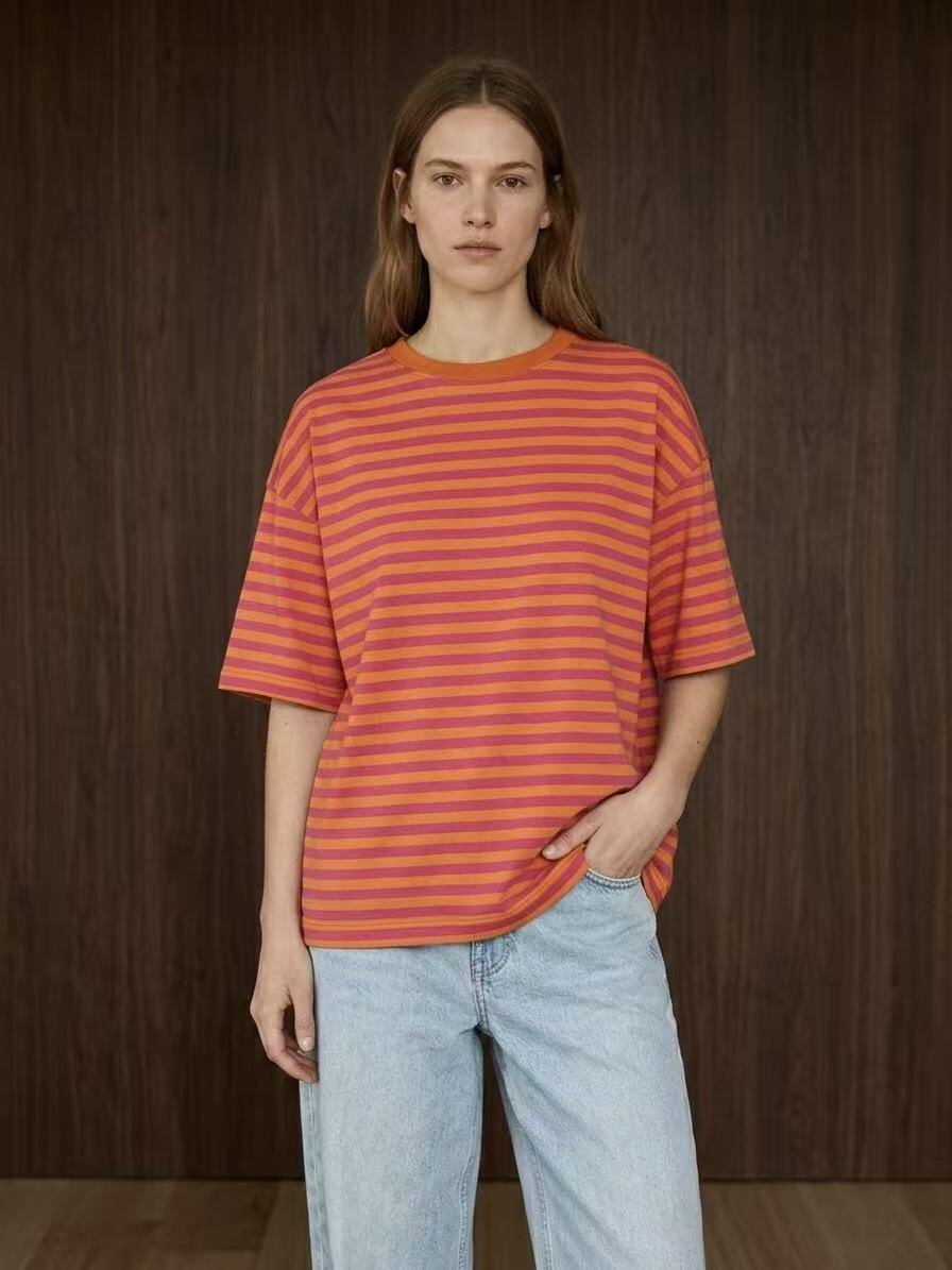 Oversized strepen T-shirt