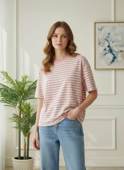 Oversized strepen T-shirt