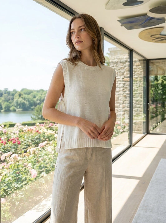 Side-Tie Knit Top