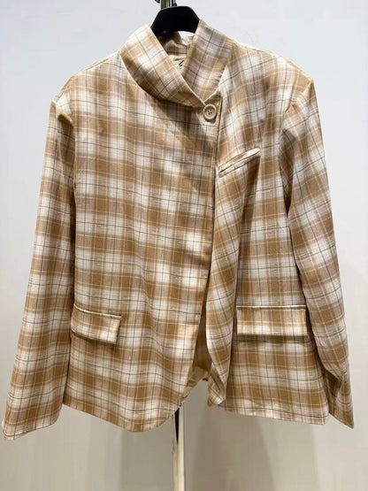 Jade Asymmetrische Ruit Blazer